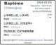 Baptême (Fiche Drouin)