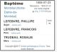 Baptême (Fiche Drouin)