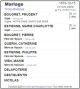 Mariage (Fiche Drouin)